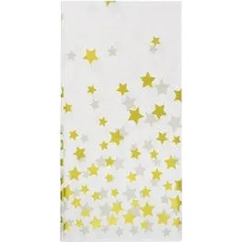 Set školních potřeb Obrus złote gwiazdki biały