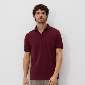 Pánské tričko Reserved - Polo košile střihu regular - hnědá - 843DI-83X - 843DI-83X-S