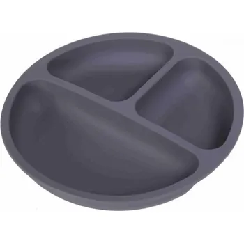 Talíř Silikonový talíř, tříkomorový - antracit