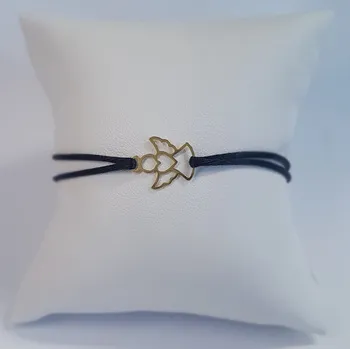 Náramek NUBIS® Černý textilní náramek andílek, Ag 925 - KA1004K-GD