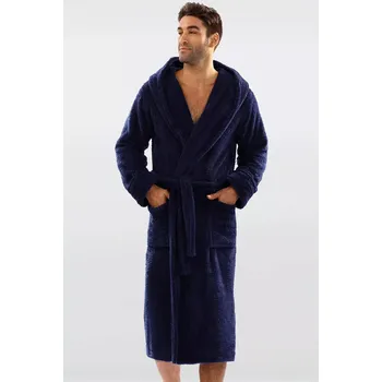 Pánský župan Dkaren 130 s kapucí barva: tmavě modrá L