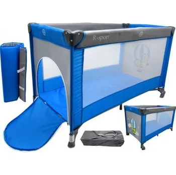 Dětská postýlka Skládací cestovní postýlka K1 Modro-šedá R-SPORT Ohrádka