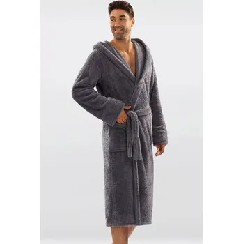 Pánský župan Dkaren 130 s kapucí barva:šedá L