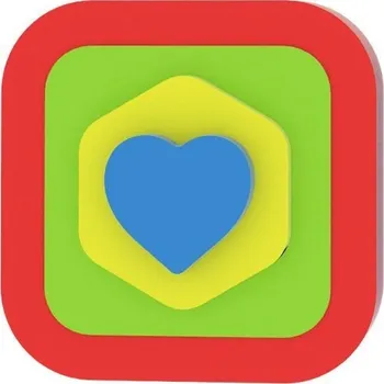 plyšák Moje první puzzle - Tvary čtverec/srdce červená