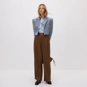 Dámské kalhoty Reserved - Kalhoty se sklady - zlatavá hnědá - 939HF-82X - 939HF-82X-XS