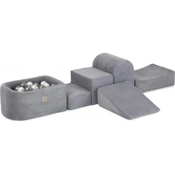Plush Nest mini pěnové hřiště šedé 100 míčků