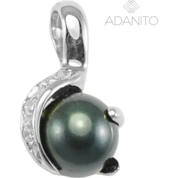 Přívěsek Zlatý přívěsek s černou perlou z bílého zlata