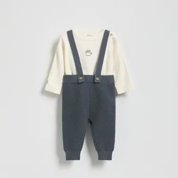 Dětská móda Reserved - Bavlněná sada - tmavě šedá - 569BF-90X - 569BF-90X-80