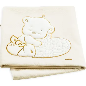 Dětská deka Italbaby bavlněná deka do postýlky Love 110x150cm Barva: Slonová kost