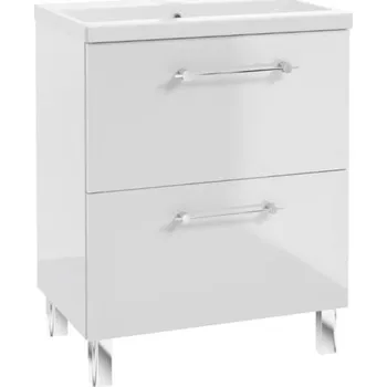 Koupelnový nábytek DEFRA Umyvadlová skříňka LIDO D50 na nožičkách, včetně umyvadla, bílá (001-D-05045+2420)