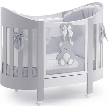 Dětská postýlka Italbaby oválná postýlka s matrací Peluche Ovale šedá