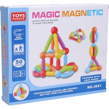 ostatní stavebnice MAGNETICKÁ STAVEBNICE - 50 ks