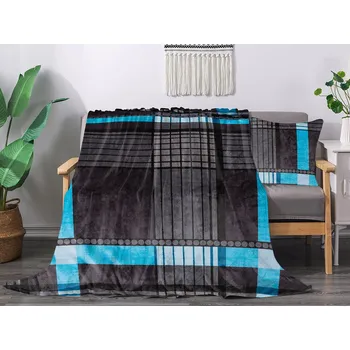 XPOSE® Mikroplyšová deka MÁŠA - šedá/modrá 200x220 cm, Mikroplyš + Prodloužená možnost vrácení zboží do 50 dnů