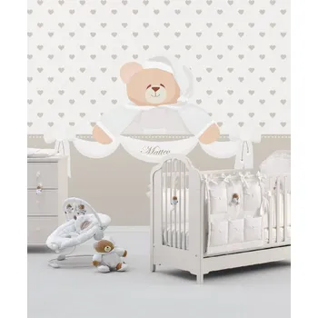 Tapeta Nanán Tato tapeta do dětského pokoje béžová se srdíčky