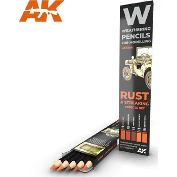 Modelářská barva AK Interactive - AK10041 - Set akvarelových tužek na odřeniny - Rust and streaking