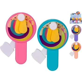 Domácí ventilátor Lízátko 13,5 cm s větrákem - mix barev (modrá, oranžová, fialová, růžová)