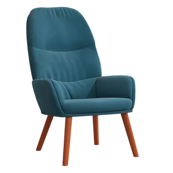 Křeslo Křeslo relaxační, nohy dřevěné, látka modrá, COTTO 3