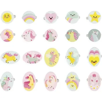 kreativní sada Janod Sada šperků - nastavitelné prstýnky Jednorožec 20 ks