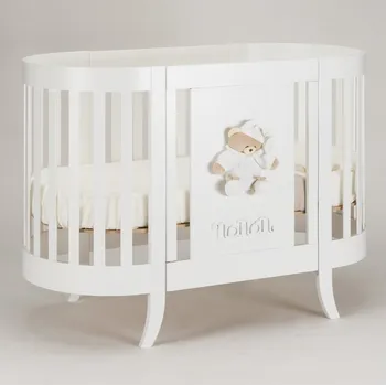 Dětská postýlka Nanán oválná postýlka s matrací Tato bílá