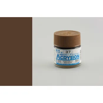 Modelářská barva Gunze - Acrysion - N037 - Wood Brown - Barva dřeva 10ml