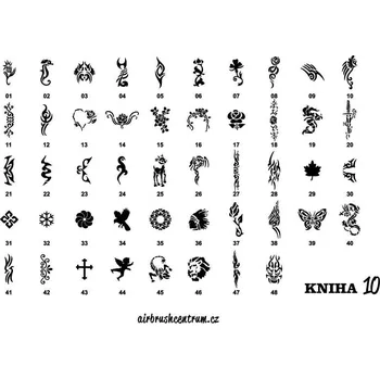 Odstranitelné tetování Airbrushcentrum - Kniha šablon pro airbrush dočasné tetování 10