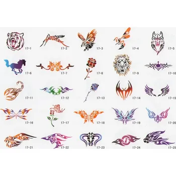 Odstranitelné tetování Kniha šablon pro airbrush dočasné tetování 17B