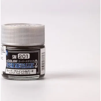 Modelářská barva Gunze - Mr.Color - Super metalic - SM201 - Super Fine Silver II 10ml