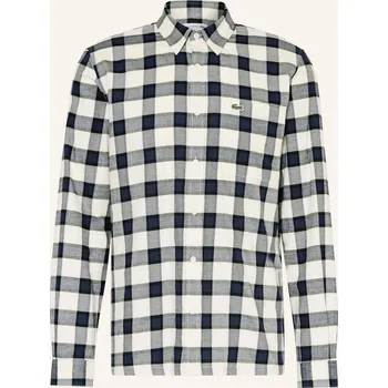 Pánská košile Lacoste Pánská Flanelová Košile Regular Fit, bílá / tmavě...