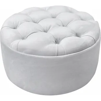 Taburet Caramella Pure Grey prošívaná taburetka šedá