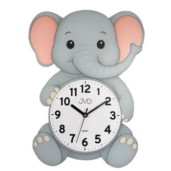 Hodiny JVD Dětské nástěnné netikající tiché hodiny JVD HJ112 - sloník ( )