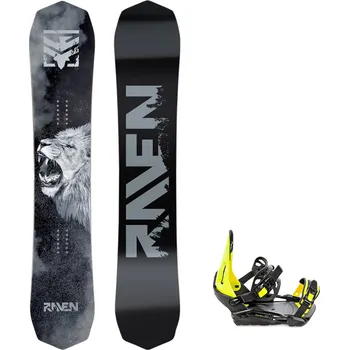 Snowboarding Snowboard komplet Raven Lion + vázání S230 black/lime Velikost: 159W cm, Velikost vázání: S/M