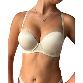 Podprsenka Dámská korzetová super push-up podprsenka Lormar EXTRA DOUBLE talco SHINE šampáňo 70B