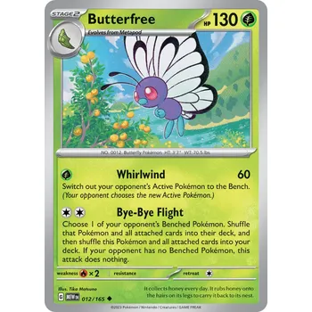 Sběratelská karetní hra Butterfree MEW 012/165 - reverse holo