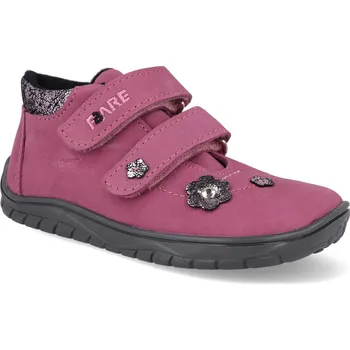 Dívčí obuv Barefoot dětské kotníkové boty Fare Bare - B5426291 Bergenky vínové Velikost: 25