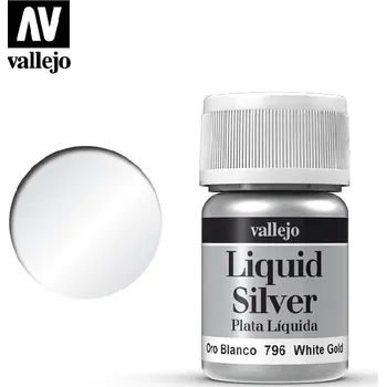 Modelářská barva Vallejo - 70796 - Liquid Gold - White Gold (Alcohol Based) 35 ml.