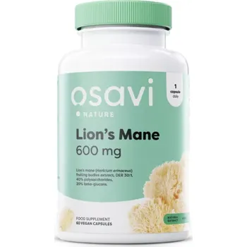 Přírodní produkt Osavi Lion's Mane, 600 mg, 60 rostlinných kapslí Doplněk stravy