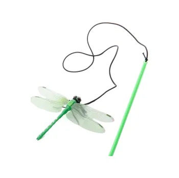 Hračka pro kočku JK Plastová vážka s rolničkou na prutu 37 cm