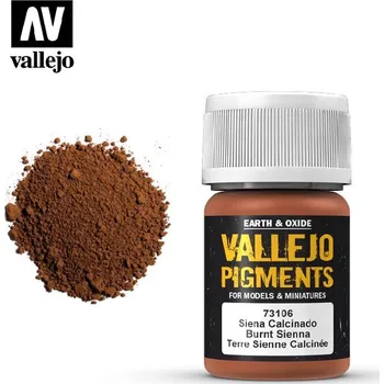 Modelářská barva Vallejo - Pigmenty 73106 Burnt Sienna 35 ml.