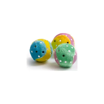 Hračka pro kočku JK Animals 3 pěnové míčky, plyšová hračka 4 cm