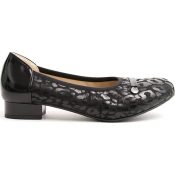 Dámské baleríny Baleríny černé De Plus kožené 9824-K-2010 - F-241/lak. leather na široké chodidlo - 38