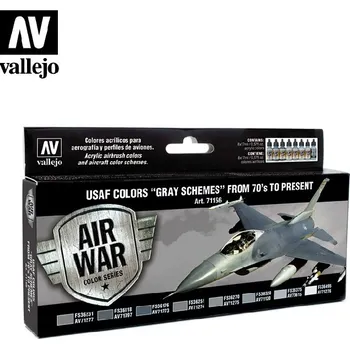 Modelářská barva Vallejo - Model Air Set 71156 USAF Colors Grey Schemes 8x17 ml.