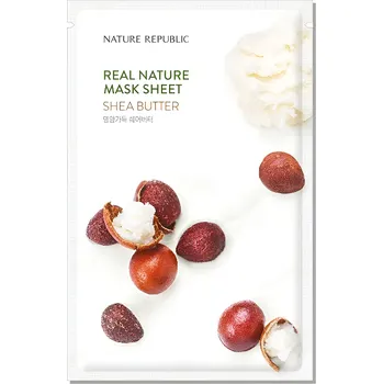 Pleťová maska Zvláčňující plátýnková maska s Bambuckým máslem - Nature Republic Real Nature mask sheet Shea Butter