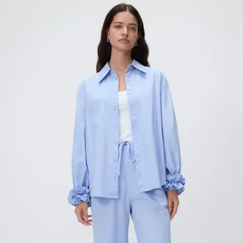 Dámská košile Reserved - Košile s ozdobnými volány - bleděmodrá - 763HF-05X - 763HF-05X-XXL