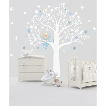 Tapeta Nanán tapeta do dětského pokoje strom modrá