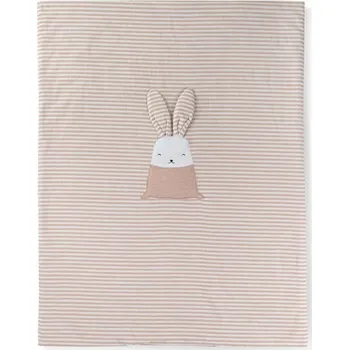Dětská deka Nanán letní deka do kočárku zajíc Roger růžový
