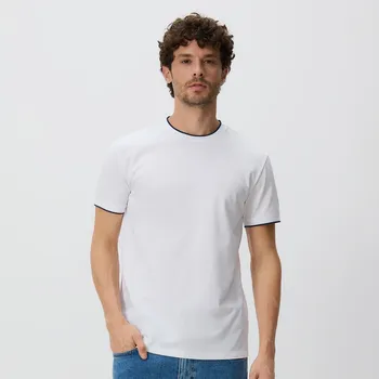 Pánské tričko Reserved - Tričko regular fit s marcerovanou bavlnou - bílá - 252FP-00X - 252FP-00X-L