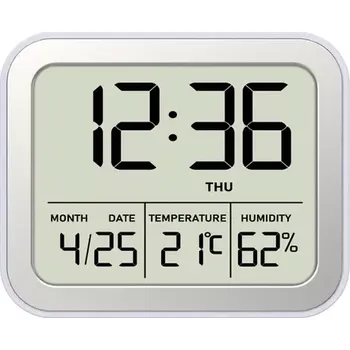 Budík JVD Bílý digitální bateriový budík JVD SB774.2 (i s otvorem pro zavěšení či magnetem)