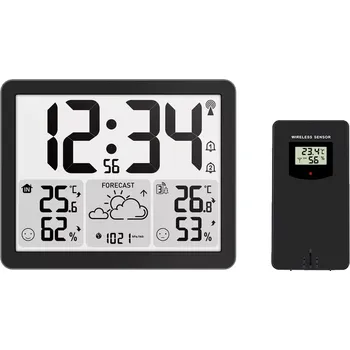 Budík JVD Černá rádiem řízená meteorologická digitální stanice JVD RB3569 ( )