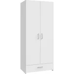 Šatní skříň KELLO 2D1S, bílá, 5 let záruka + vyzvednutí ZDARMA