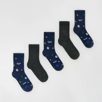 Reserved - Ponožky z bavlny 5 ks - tmavomodrá - 163HE-59X - 163HE-59X-K34